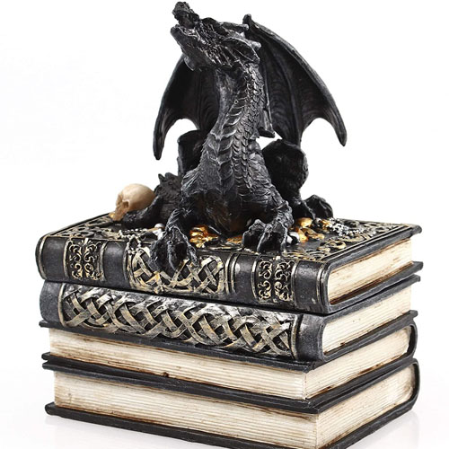Dragon Treasure Book Dice Jewel Box with Custom Foam Insert 