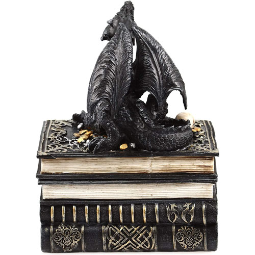 Dragon Treasure Book Dice Jewel Box with Custom Foam Insert 