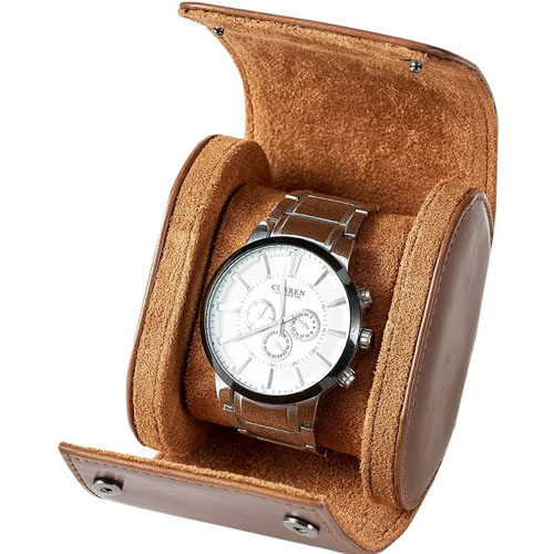 Watch Case for Men-Premium Leather Travel Watch Case with Perfect Texture. Watch Roll Travel Case Handcrafted by Craftsmen Who Pursue the Ultimate