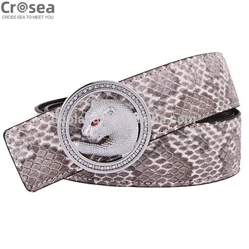 High quality genuine python skin belt for men 