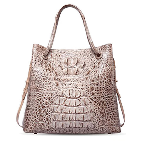 Luxury lady's geniune grey color python skin handbag