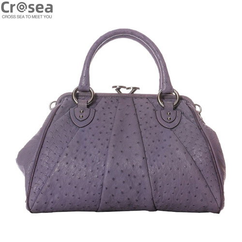 Fashion lady's Genuine Ostrich skin handbag Light purple