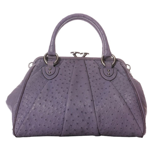 Fashion lady's Genuine Ostrich skin handbag Light purple
