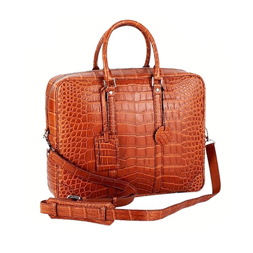 Luxury new design men genuine python skin tube bag orange red
