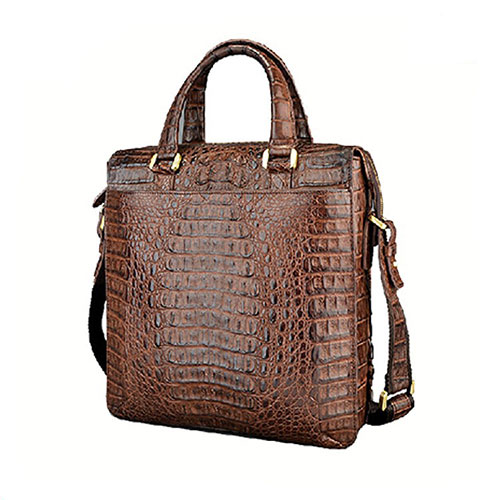 Luxury new design men Genuine Ostrich skin brifecase bag brown color