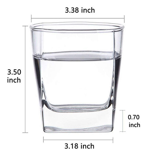 10 oz Crystal Glasses Square White Spirits Mug Scotch Cups 