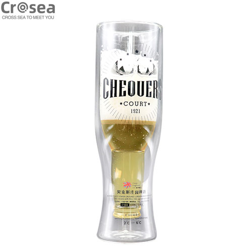 Custom Transparent personalized glass beer cups creative design for rum whiskey gin 