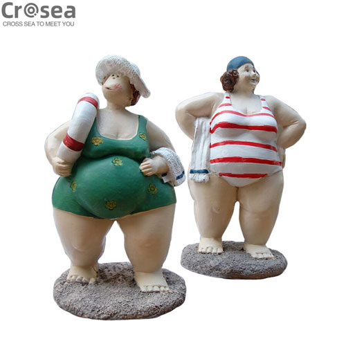 Custom resin bikini fat lady figurines