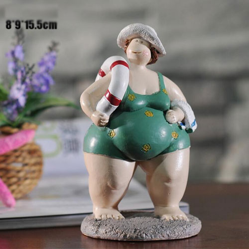 Custom resin bikini fat lady figurines