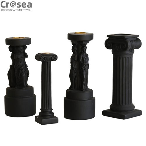Modern Stylish Resin Roman Pillar Candle Holder