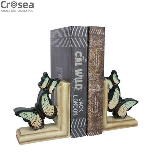 Home accent art decorative resin antique butterfly bookend