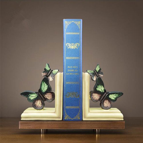 Home accent art decorative resin antique butterfly bookend