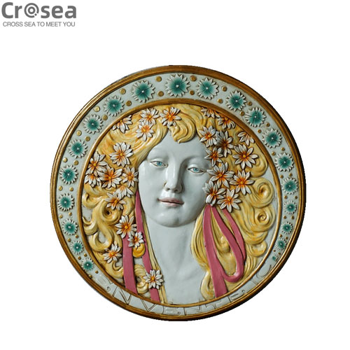 Custom resin goddness girl decorative wall plaque