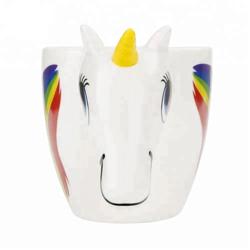 Creative 3D Cute Animal Magic Rainbow Unicorn Cup Color Changing Temperature Control Coffee Mug