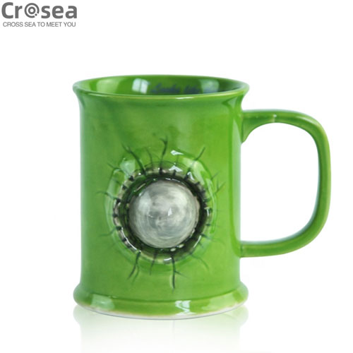 11oz custom logo ceramic green coffee mug for Christmas present gift