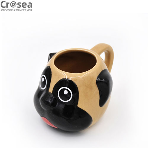 Pug Dog Head Shaped Animal 3D Ceramic Large Tea Coffee Mug