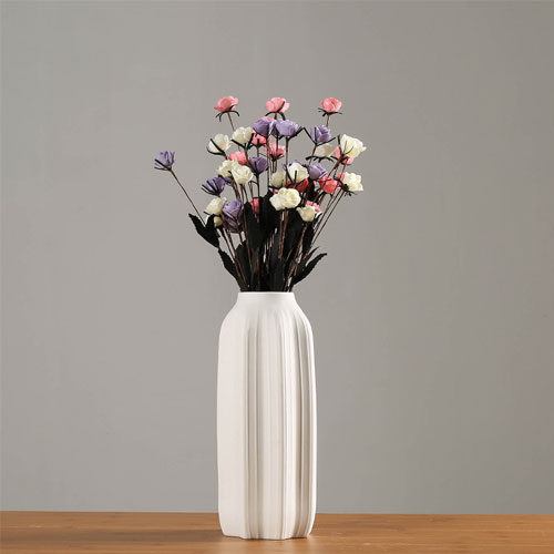White Modern Textured Ceramic Matt Multi-size Irregular Flower Vase For Home Decor Gift Wedding