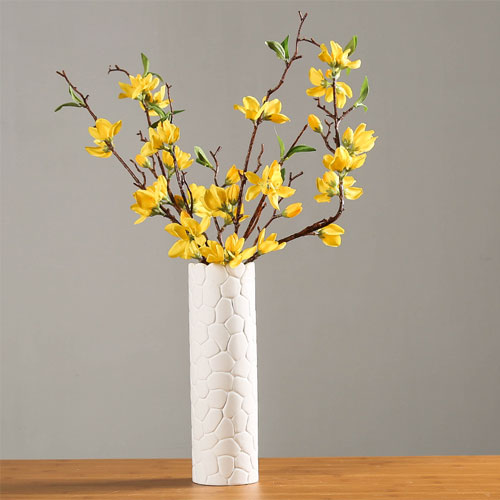 Modern Cracking Design White ceramic Flower vase home decor