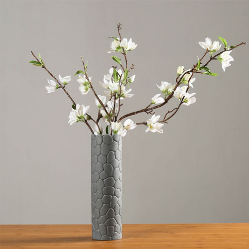 Modern Cracking Design White ceramic Flower vase home decor