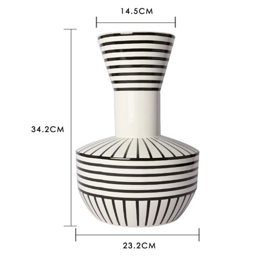 Modern simple Nordic household hydroponic ceramic vases geometric black and white indoor advanced flowers