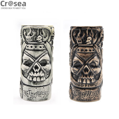 Skull head tiki mug