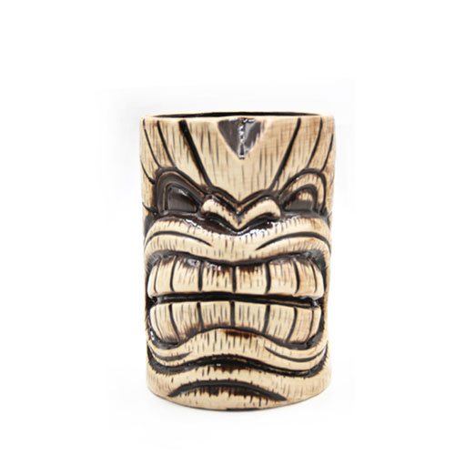 Embossed bamboo shape totem stoneware unbreakable tiki mug