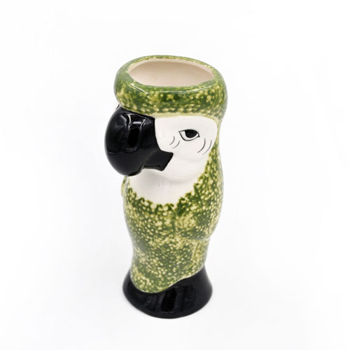 Hot sale personalized handmade parrot ceramic cocktail tiki cup