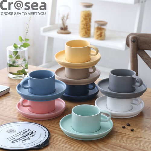 Colorful ceramic Coffee cup set Simple European style