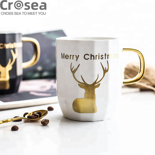 Europe Style Ceramic Elk Mugs Christmas Gifts