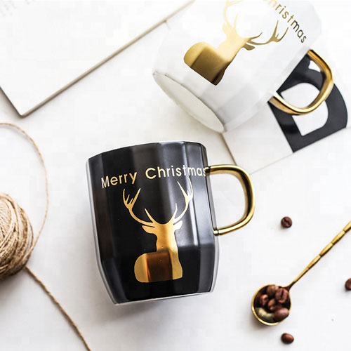Europe Style Ceramic Elk Mugs Christmas Gifts