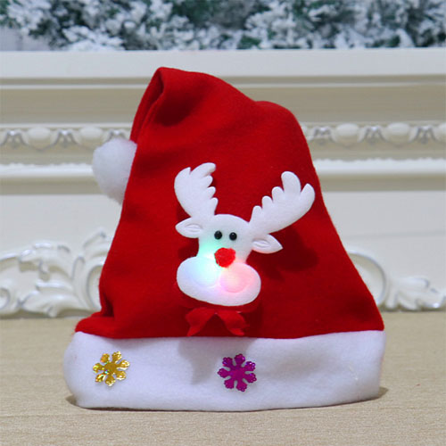 China Factory Christmas Hat With Light High Quality Children Adult Led Santa Hats