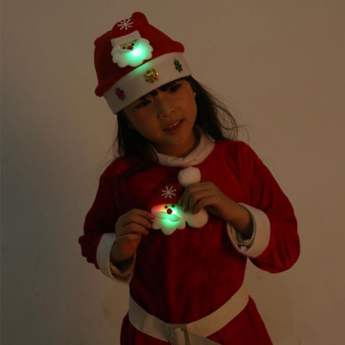 China Factory Christmas Hat With Light High Quality Children Adult Led Santa Hats