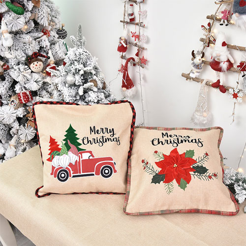 Wholesale 100% Linen-cotton Christmas Pillow Cases Decoration Pillowcases Comfortable Pillow Cover 
