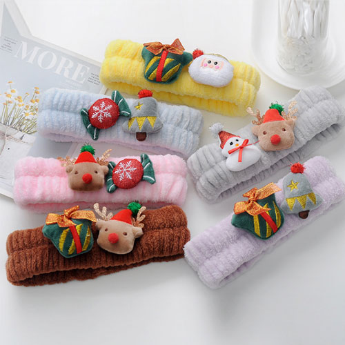 Flannel Christmas headband women girl make-up wash face wash hair with lovely hair accessories hairband