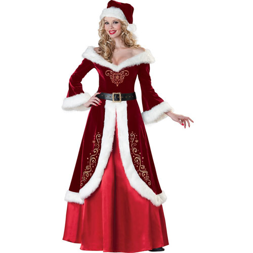 7 PCS SET Adult men's Christmas Women Xmas costume Santa COS clothing Santa Claus costume