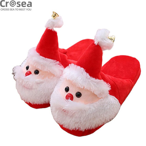 New warm navidad plush toys soft santa claus Christmas slippers 