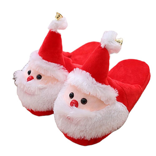 New warm navidad plush toys soft santa claus Christmas slippers 