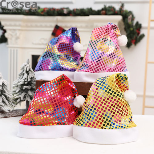 Wholesale Christmas New Party Decorations Amazon Cheap Christmas Sequin hat 