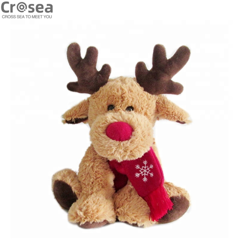 Fashionable Promotional Christmas Reindeer Plush Stuffed Baby Toy 