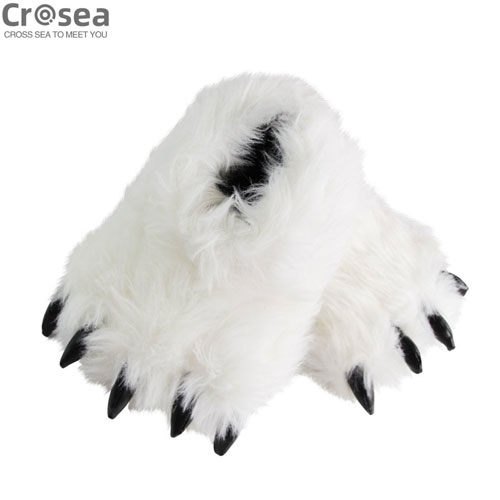 Wholesale Custom Embroidered Plush Slippers Winter Autumn Home Slippers Cute Claw Slippers 