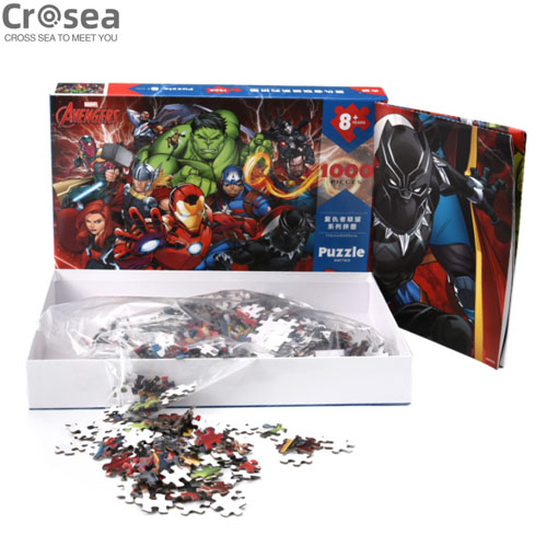 Wholesale Custom Paper Cardboard Puzzle Game 1000 pieces Cartoon Marvel Disney Jigsaw for Adults Kids