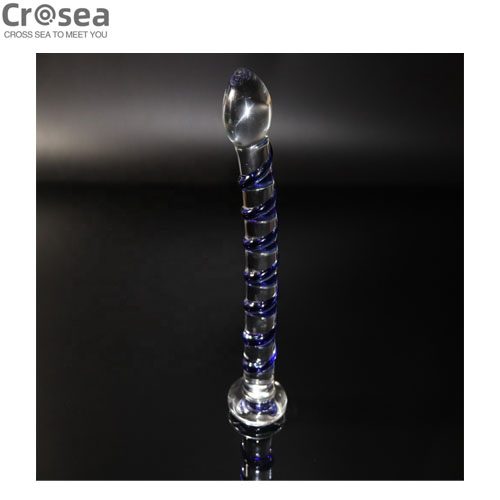 spiral eggplant sex toy glass dildo for sex