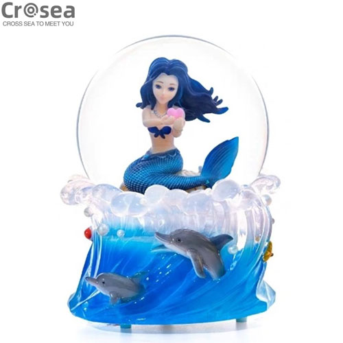 Wholesale Resin Custom Snow Globe Mermaid With Lights and Music