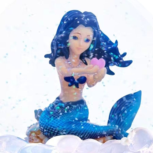 Wholesale Resin Custom Snow Globe Mermaid With Lights and Music