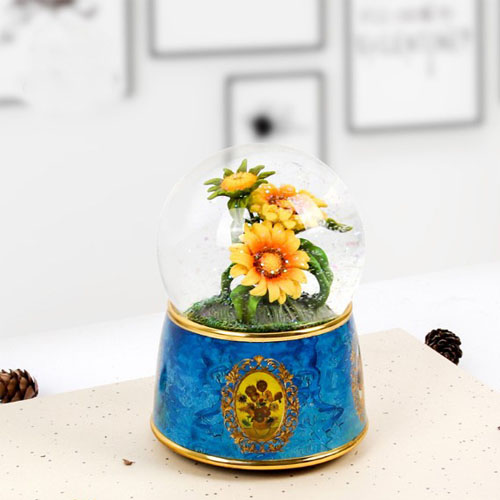 Handmade Custom Sunflower Snow Globe Item