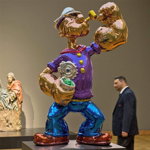 Shopping mall Decoration Fiberglass Jeff Koons Popeye sculpture