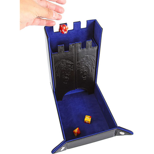 Draco Castle Foldable Dice Tray and Dice Tower - Foldable DND Dice Tray and Dice Rolling Tray Tower - Perfect for Dungeons and Dragons RPG and Tabletop Gaming