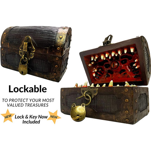 Mimic Chest Dice Storage Box   DND Lockable Vault   Gift for