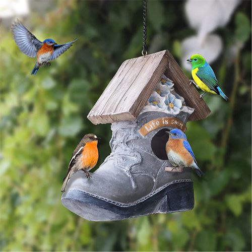 Bird House for Outside Unique Hanging Bird Houses Outside Great Birdhouse Gift for Kids Easy to Install and Clean